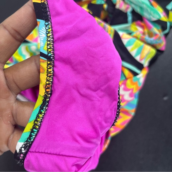 TRINA TURK | Tahitian Floral One Piece Swimsuit Multi Cross Back Size 8 - Picture 7 of 16